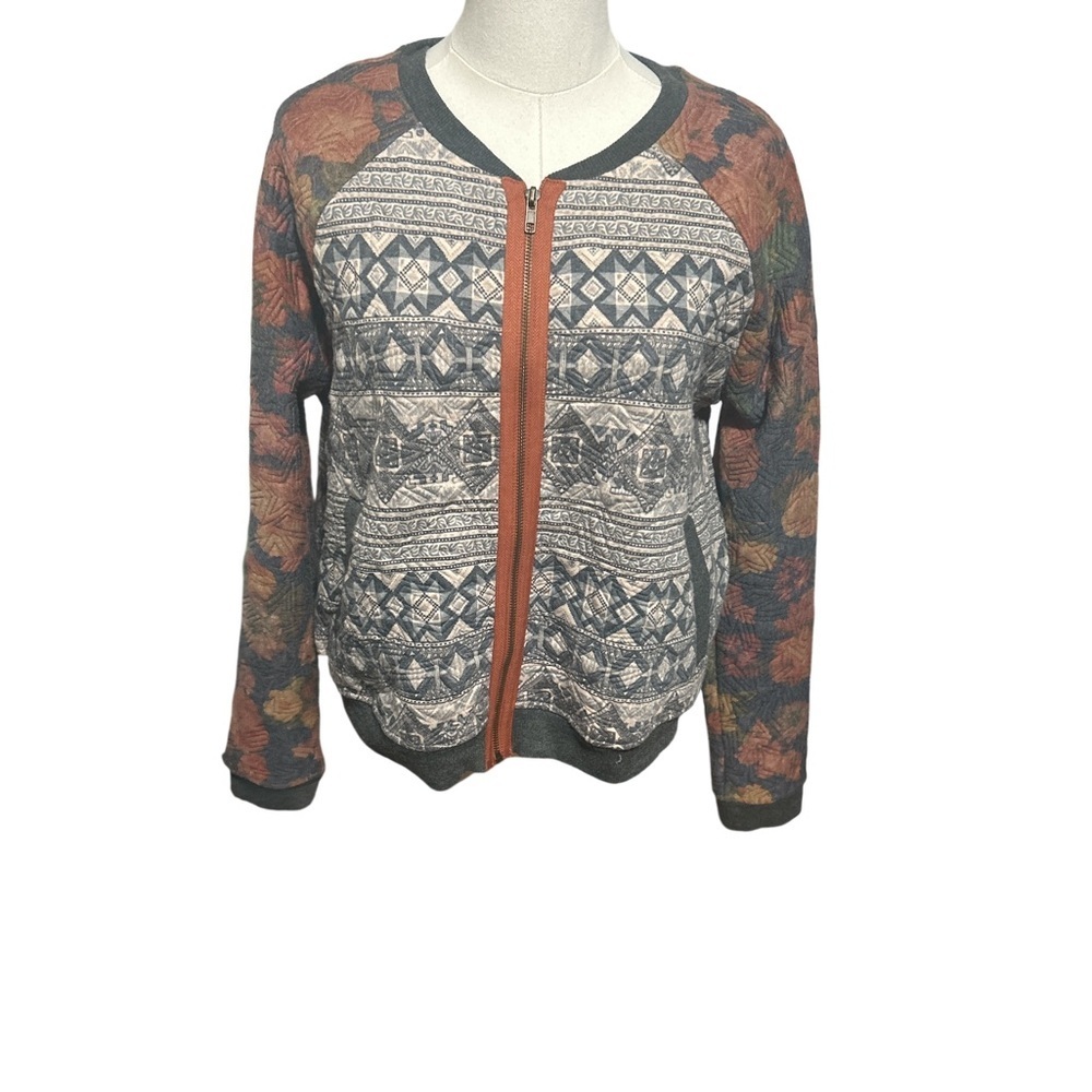 Ella Ivy Quilted Patchwork Zip Cardigan Jacket Bohemian cottagecore - Picture 2 of 9